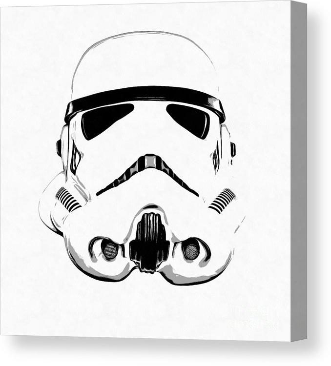 678x750 star wars stormtrooper helmet graphic drawing canvas print - Stormtrooper Drawing