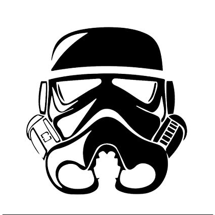 425x425 Stormtrooper Helmet Silhouette Vinyl Sticker Car Decal - Stormtrooper Drawing Helmet