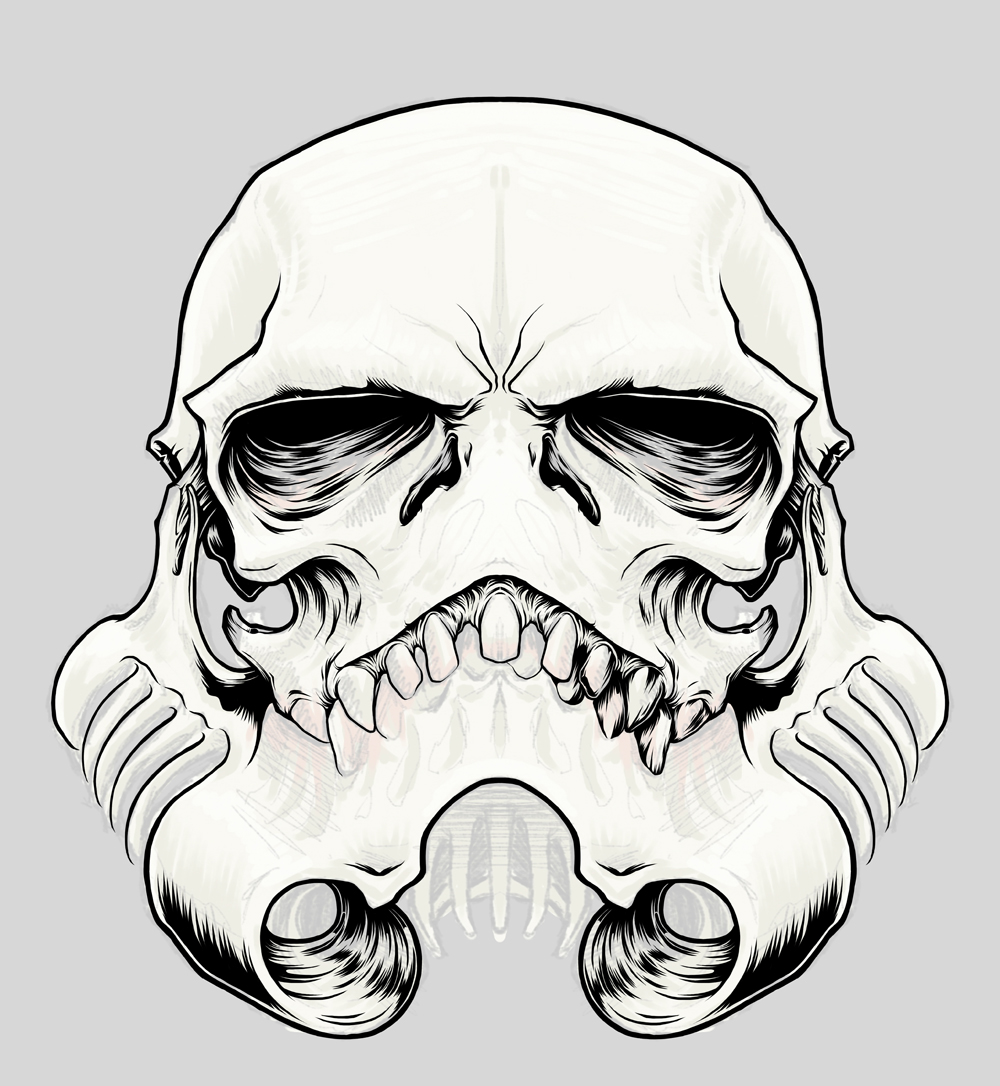 1000x1086 The Skulltrooper, Inspired - Stormtrooper Drawing Helmet
