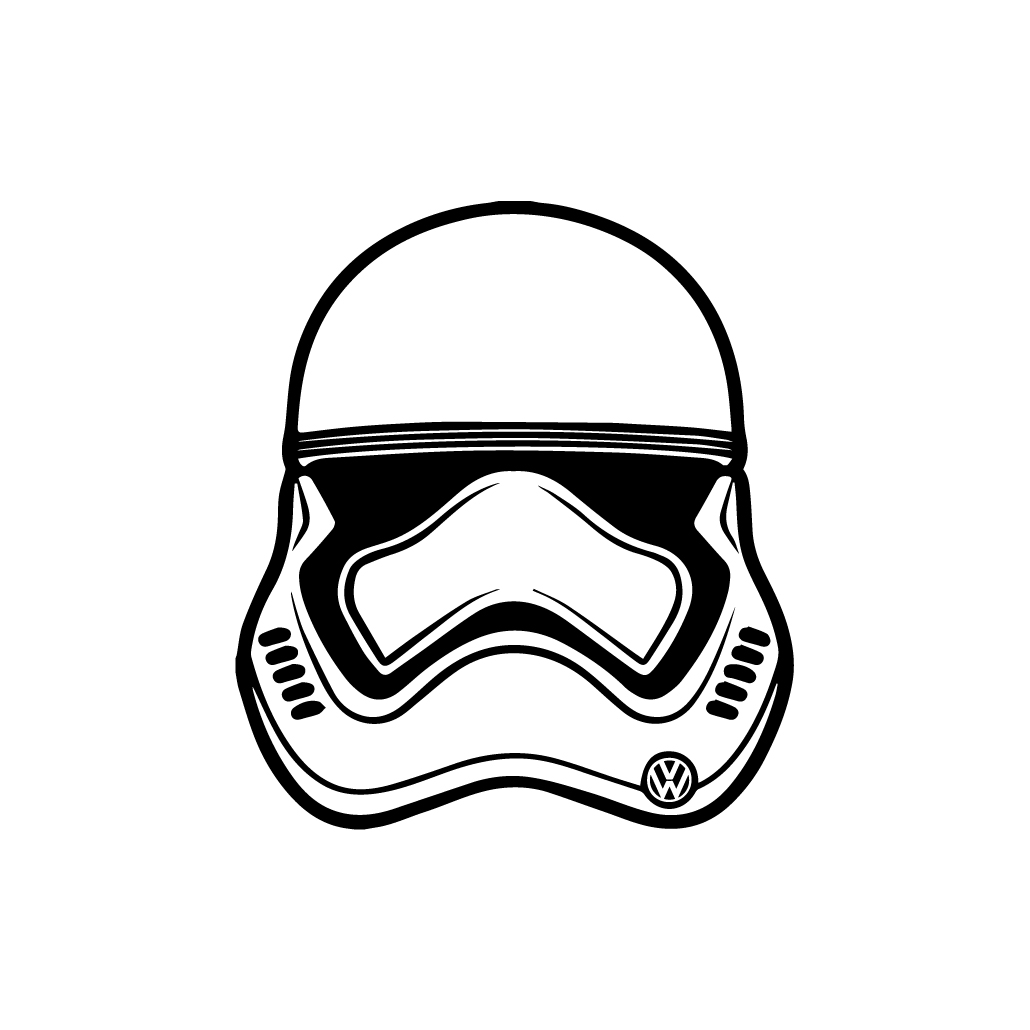 1030x1030 Vw Stormtrooper Decal Lgs Design And Print - Stormtrooper Head Drawing