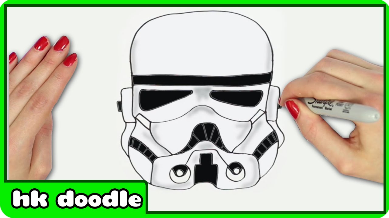 1280x720 How To Draw Star Wars Stormtrooper Helmet Step - Stormtrooper Helmet Drawing