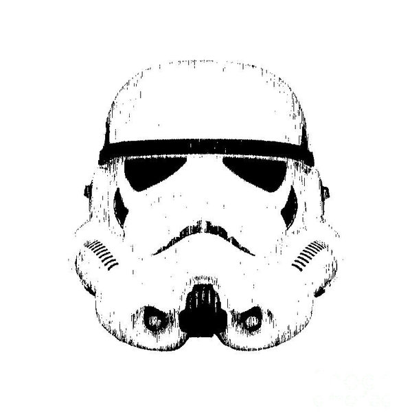 600x600 Stormtrooper Helmet Star Wars Tee Black Ink Poster - Stormtrooper Helmet Drawing