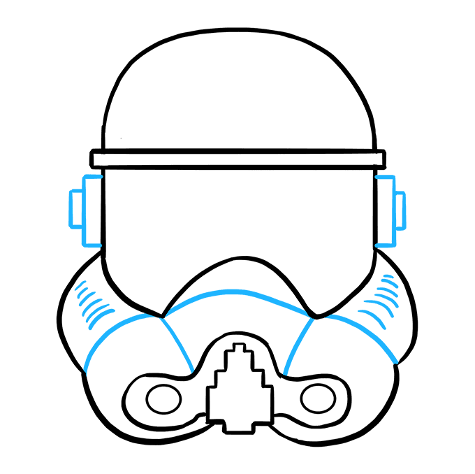 680x678 How To Draw A Stormtrooper Helmet Really Easy Drawing Tutorial - Stormtrooper Line Drawing