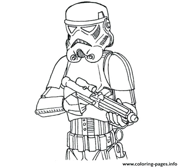 600x554 Storm Trooper Coloring Pages Printable Easy Star Wars Coloring - Stormtrooper Line Drawing