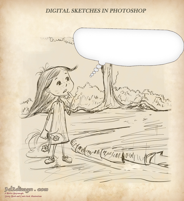 600x653 Draw Cartoon Colorful Portraits Tutorials - Story Book Drawing