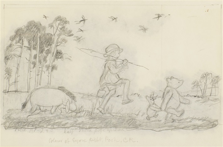 711x470 preliminary pencil drawing for the pooh story book - Story Book Drawing