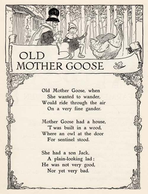 500x656 story book sundays black and white drawing old mother goose - Story Book Drawing