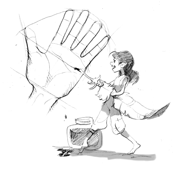 570x545 how to draw small hands the story elves - Story Drawing