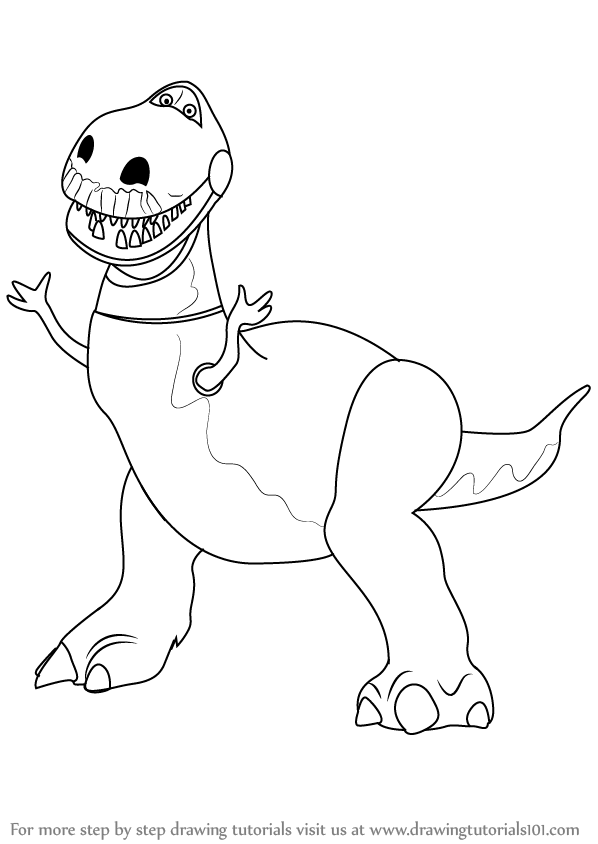 598x844 Learn How To Draw Rex From Toy Story - Story Drawing