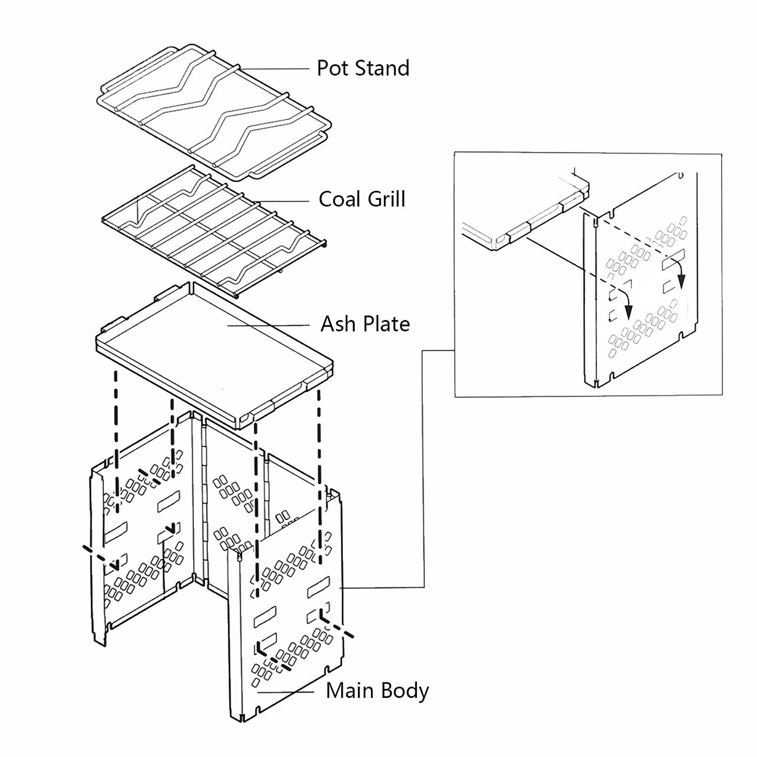 1500x1500 unigear foldable stainless steel wood burning camping stove - Stove Drawing
