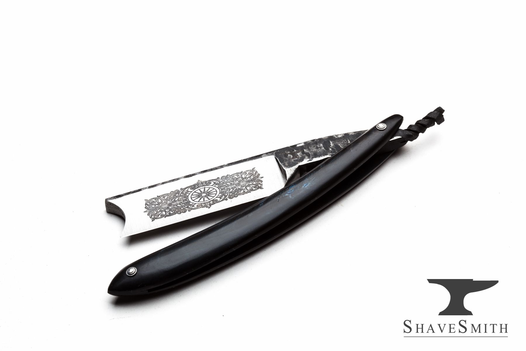1800x1200 mataija blue dyed ox horn, custom drawing custom straight - Straight Razor Drawing