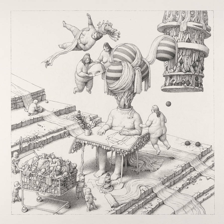 900x900 detailed drawings with strange characters - Strange Drawings