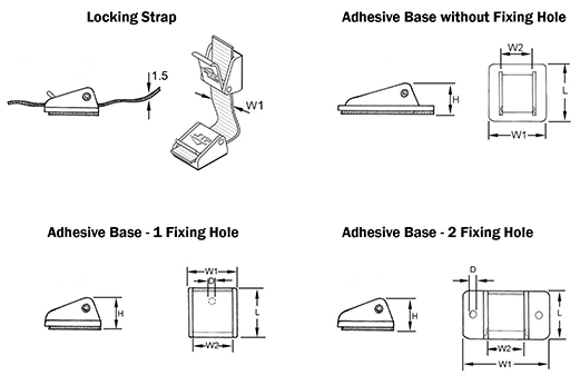 521x346 Locking Straps Self Adhesive Bases From Jet Press - Strap Drawing