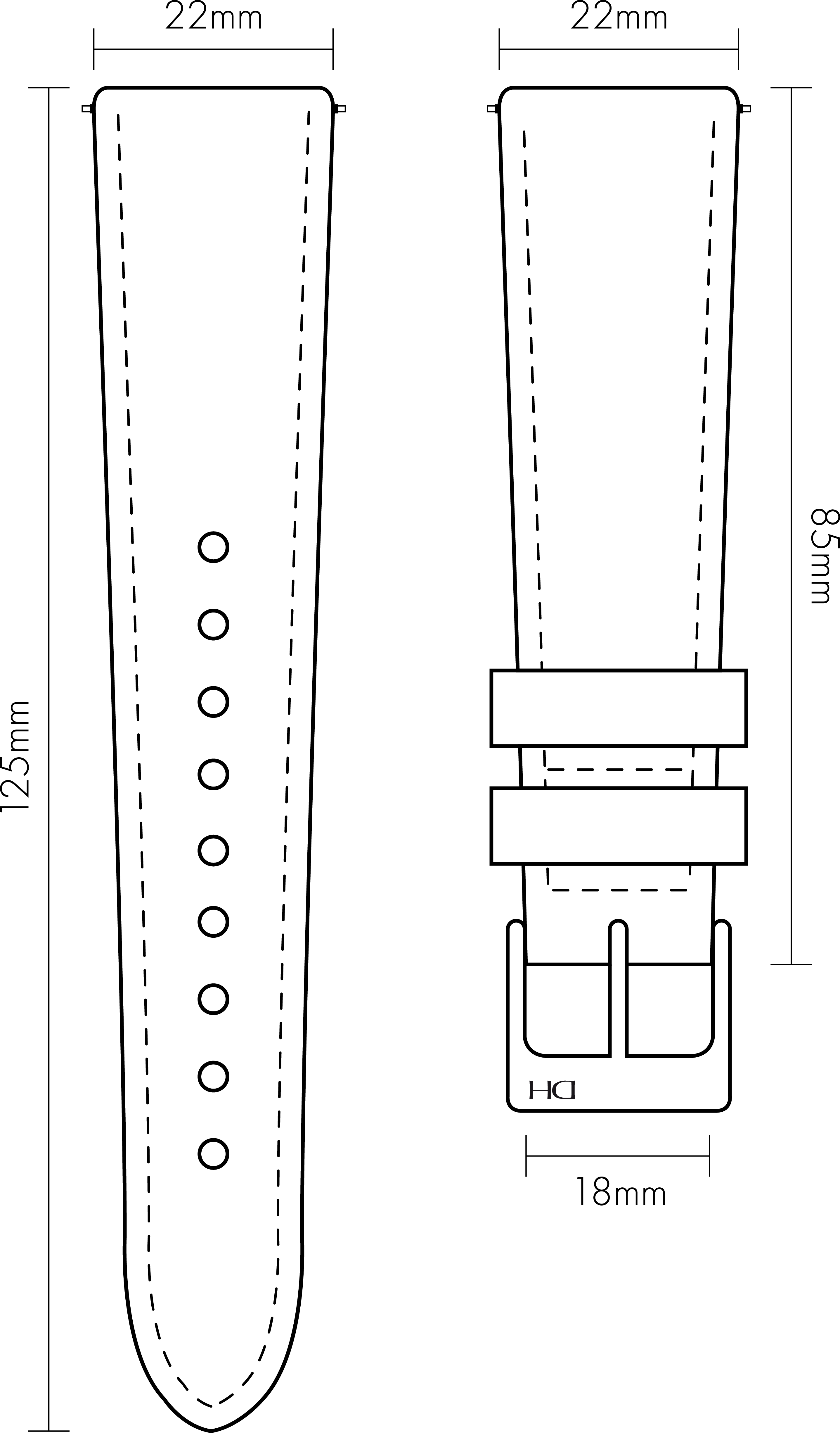 2875x4901 Leather Strap Dan Henry Watches - Strap Drawing