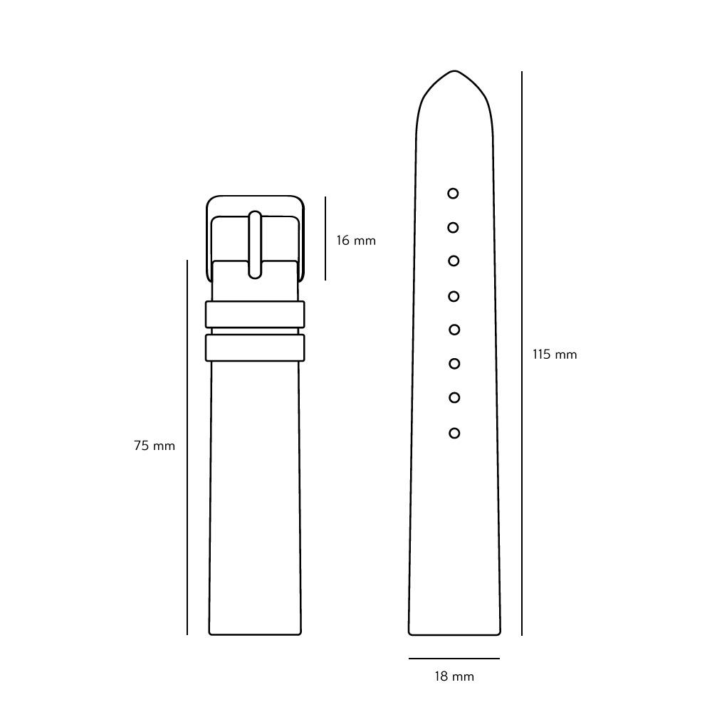 1000x1000 night black leather watch strap, mermaid stories - Strap Drawing