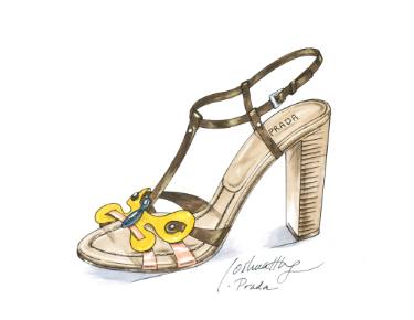 375x290 t strap prada sandal drawing - Strap Drawing