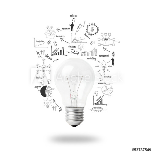 500x500 light bulb with drawing business plan strategy concept idea - Strategy Drawing