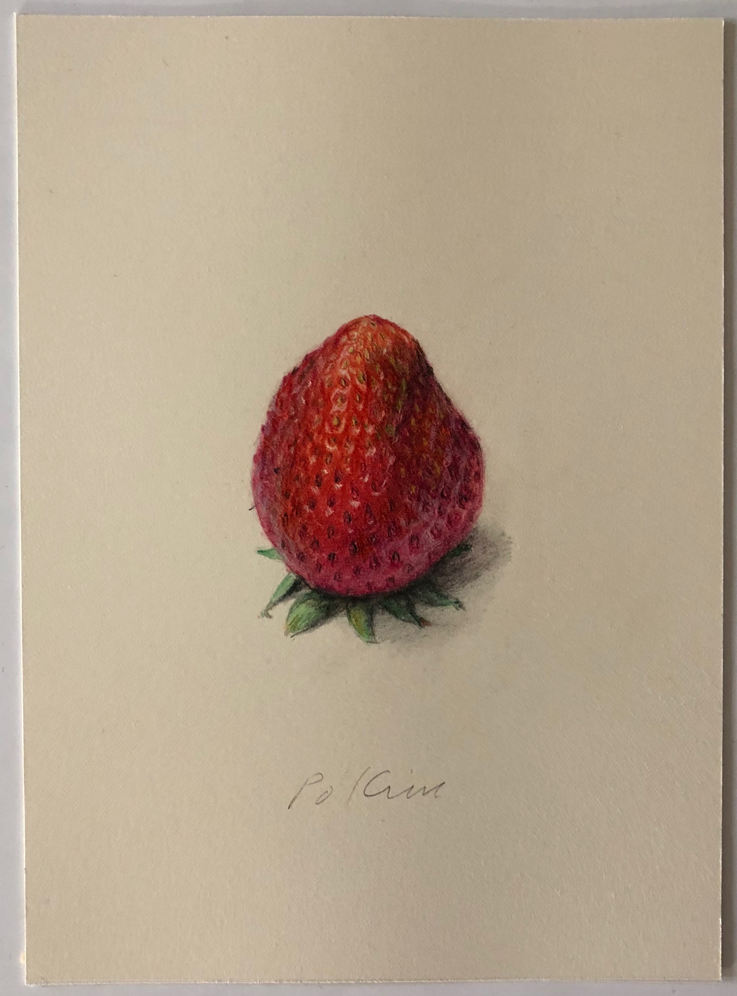 2364x3192 po kim strawberry unique color drawing hand signed in pencil, c - Strawberry Drawing
