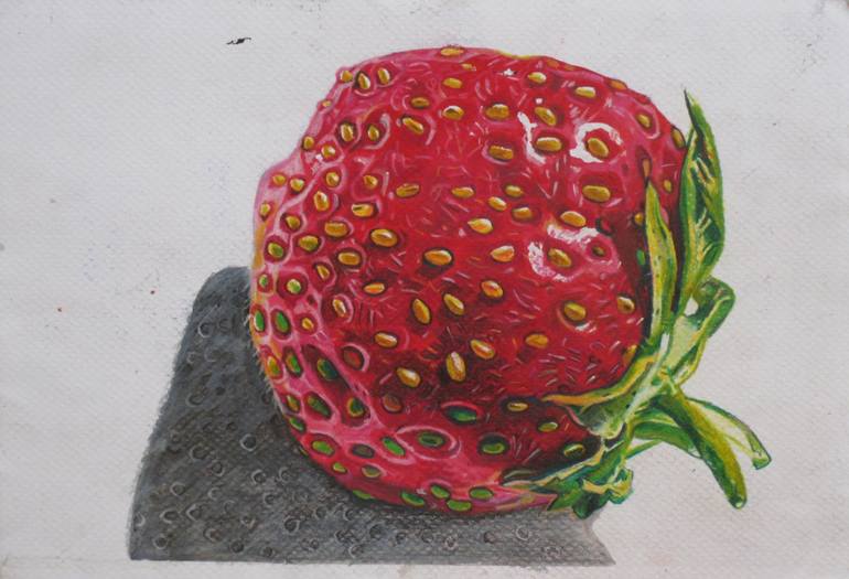 770x525 strawberry colored pencil drawing drawing - Strawberry Drawing