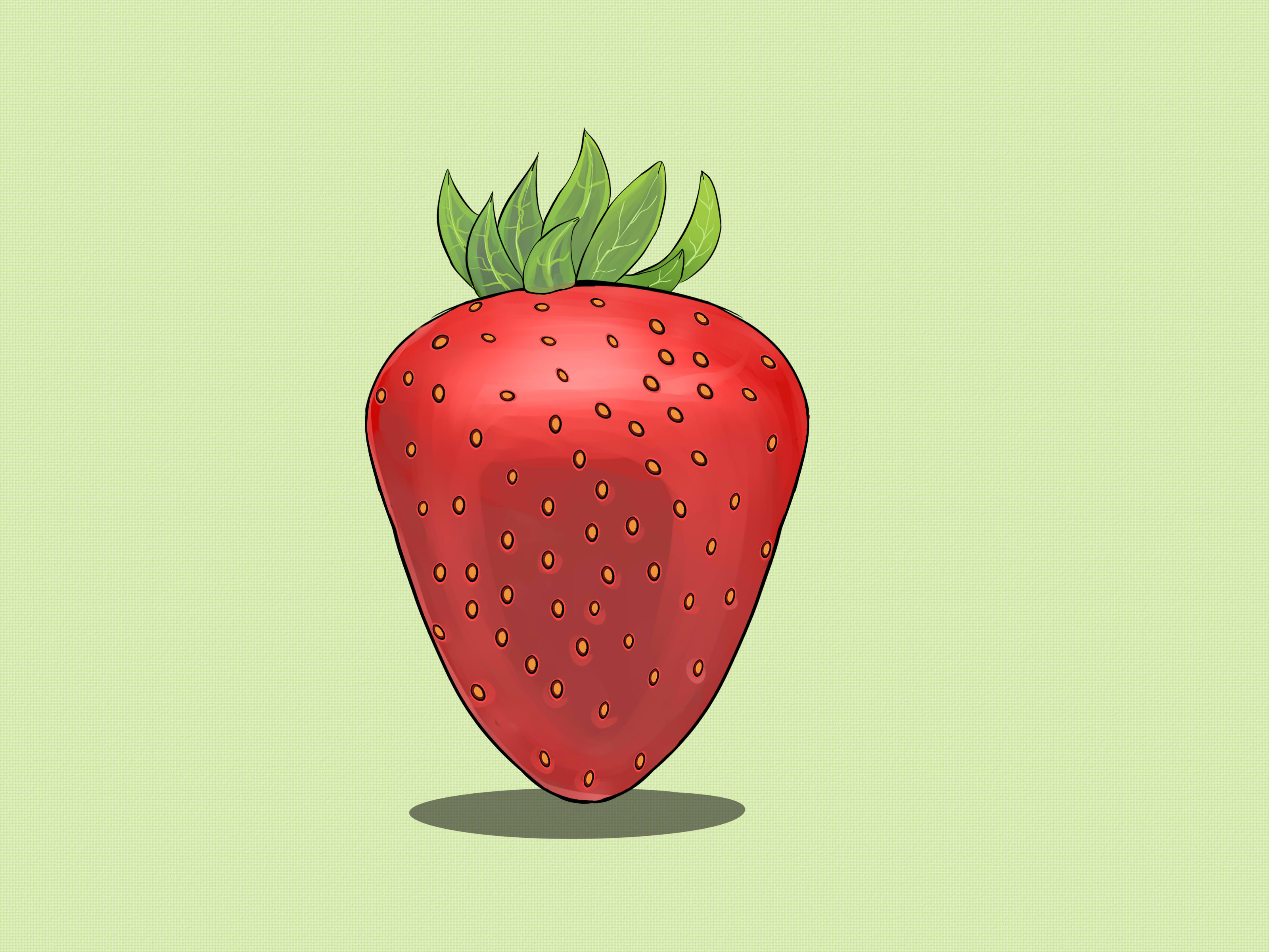 3200x2400 how to draw strawberries steps - Strawberry Drawing