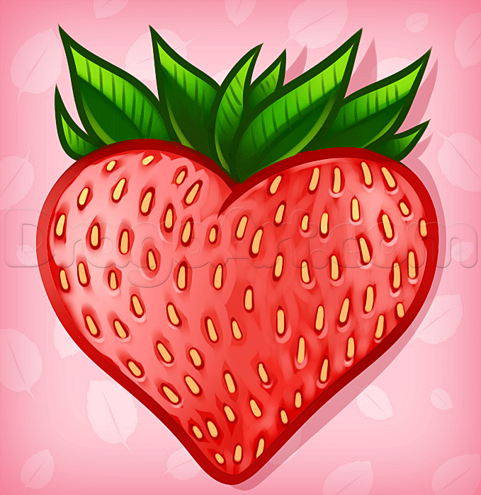 679x700 how to draw a strawberry heart, step - Strawberry Drawing Images