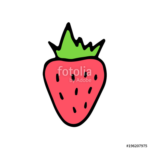 500x500 sweet cartoon hand drawn strawberry cute vector colorful doodle - Strawberry Drawing Images