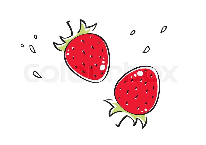 800x566 cute red strawberries drawing vector stock vector colourbox - Strawberry Drawing Images