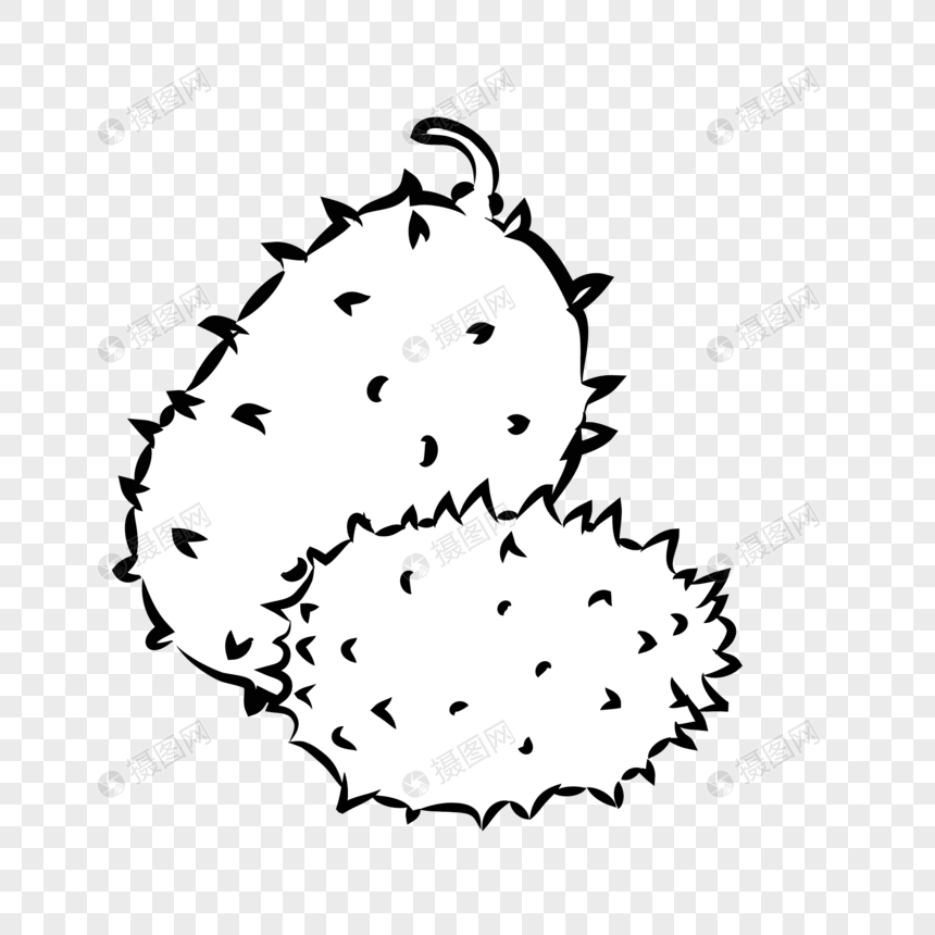 860x860 Line Drawing Durian Material Png Image Picture Free Download - Strawberry Line Drawing