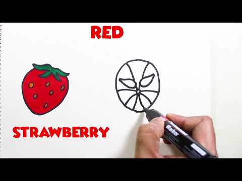480x360 Spider Man And Strawberry Line Drawing For Children And Coloring - Strawberry Line Drawing
