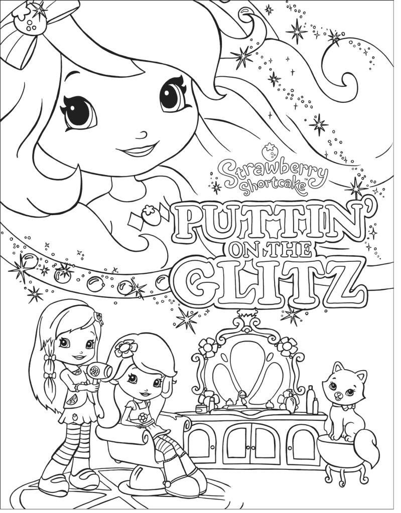 799x1023 strawberry shortcake and friends coloring pages strong line - Strawberry Line Drawing
