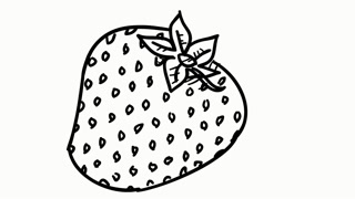 320x180 Strawberry Fruit Food Line Drawing Illustration Animation - Strawberry Line Drawing