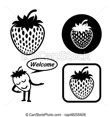 450x470 strawberry icon vector outline set strawberry icon isolated - Strawberry Outline Drawing
