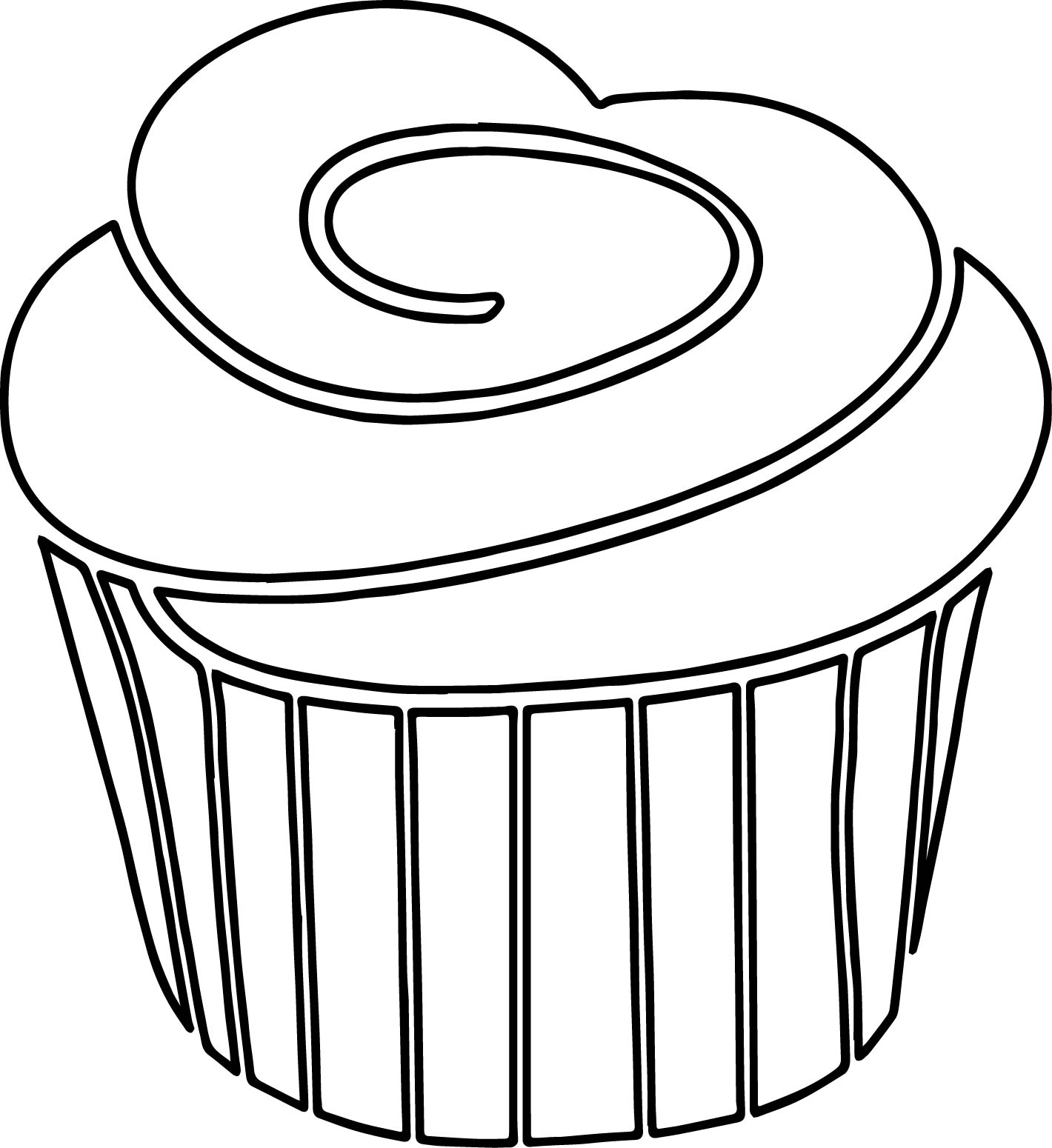 1420x1550 a strawberry cupcake with black white outline frosting on top - Strawberry Outline Drawing