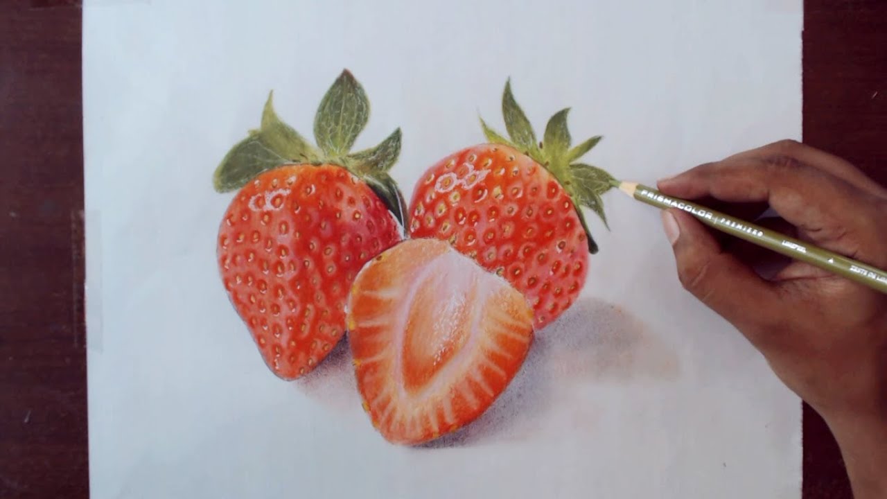 1280x720 Drawing Strawberry - Strawberry Pencil Drawing