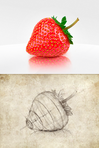 400x600 This Strawberry Was Created With Prismacolour Pencils On Waterford - Strawberry Pencil Drawing