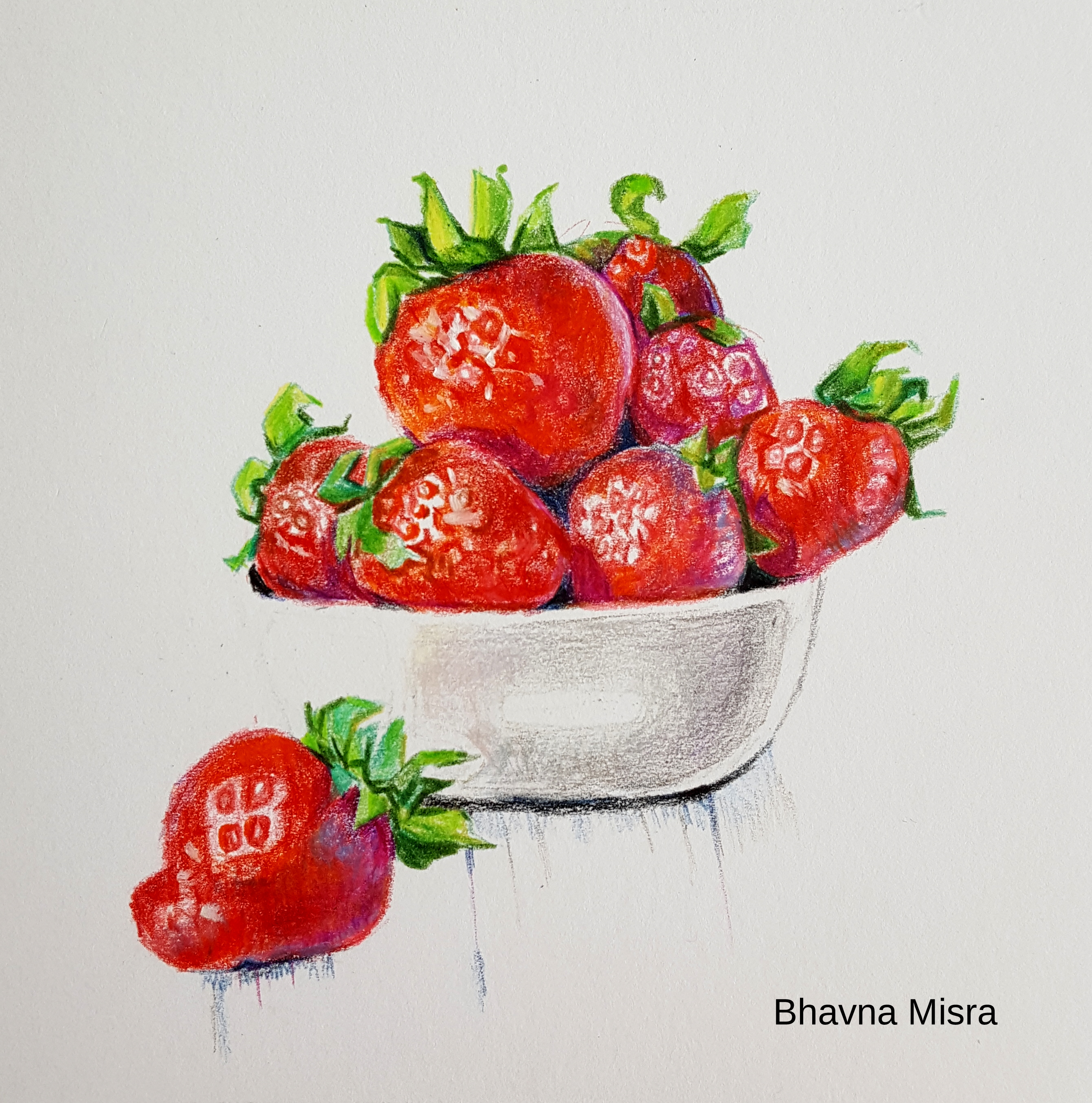2681x2707 Who Pushed Pencil Drawing - Strawberry Pencil Drawing
