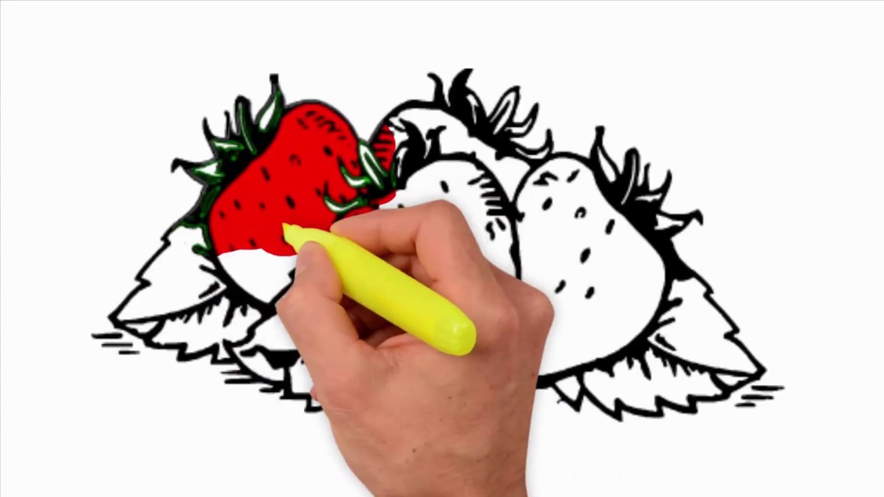 1280x720 Coloring Pages How To Draw And Color Strawberry Plant - Strawberry Plant Drawing