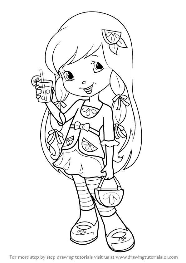596x843 learn how to draw lemon meringue from strawberry shortcake - Strawberry Shortcake Drawing