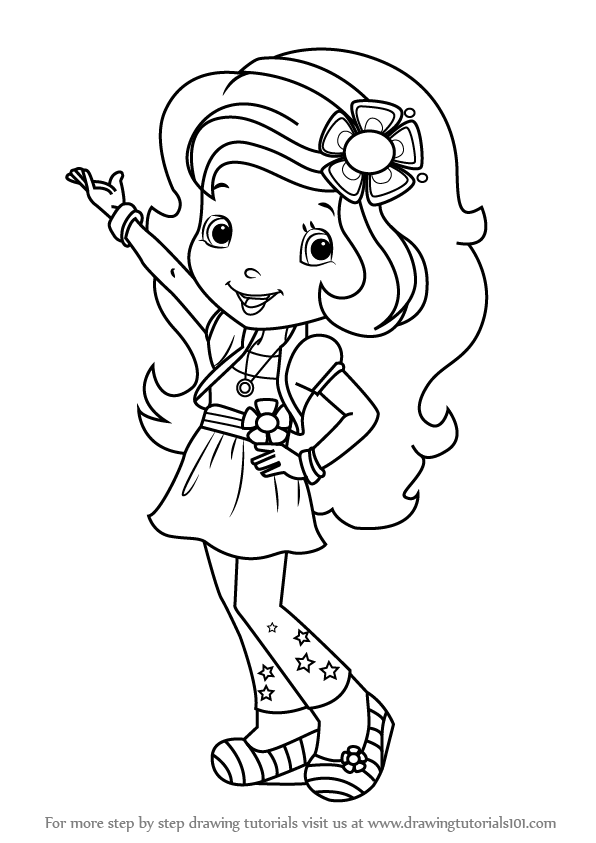 596x843 learn how to draw orange blossom from strawberry shortcake - Strawberry Shortcake Drawing