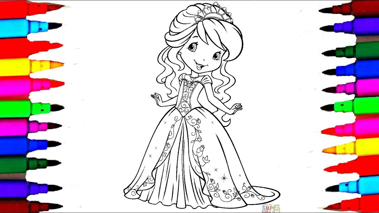 1280x720 rainbow learning coloring strawberry shortcake berry best princess - Strawberry Shortcake Drawing