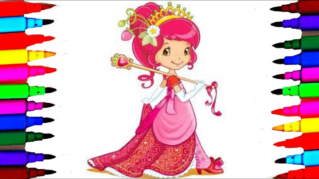 1280x720 strawberry shortcake princess for girls coloring pages l drawing - Strawberry Shortcake Drawing