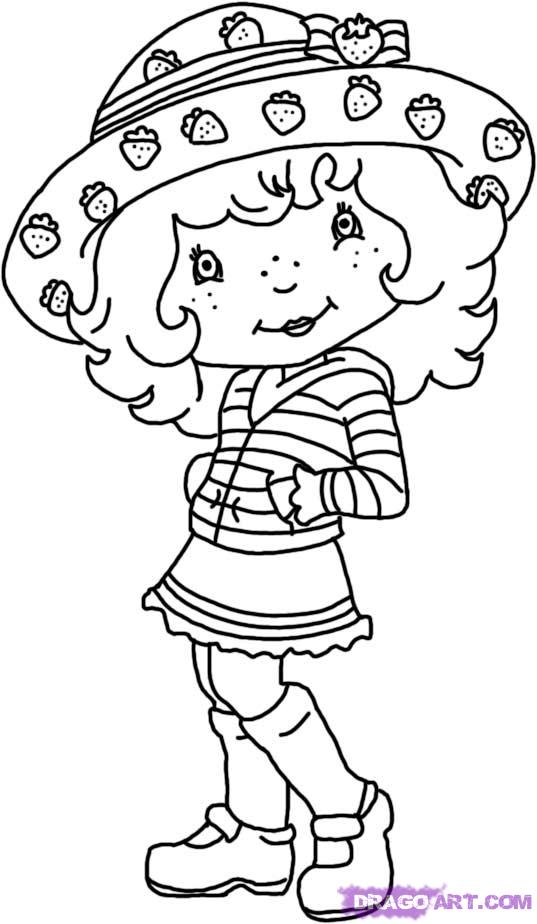 537x924 how to draw strawberry shortcake, step - Strawberry Shortcake Drawing