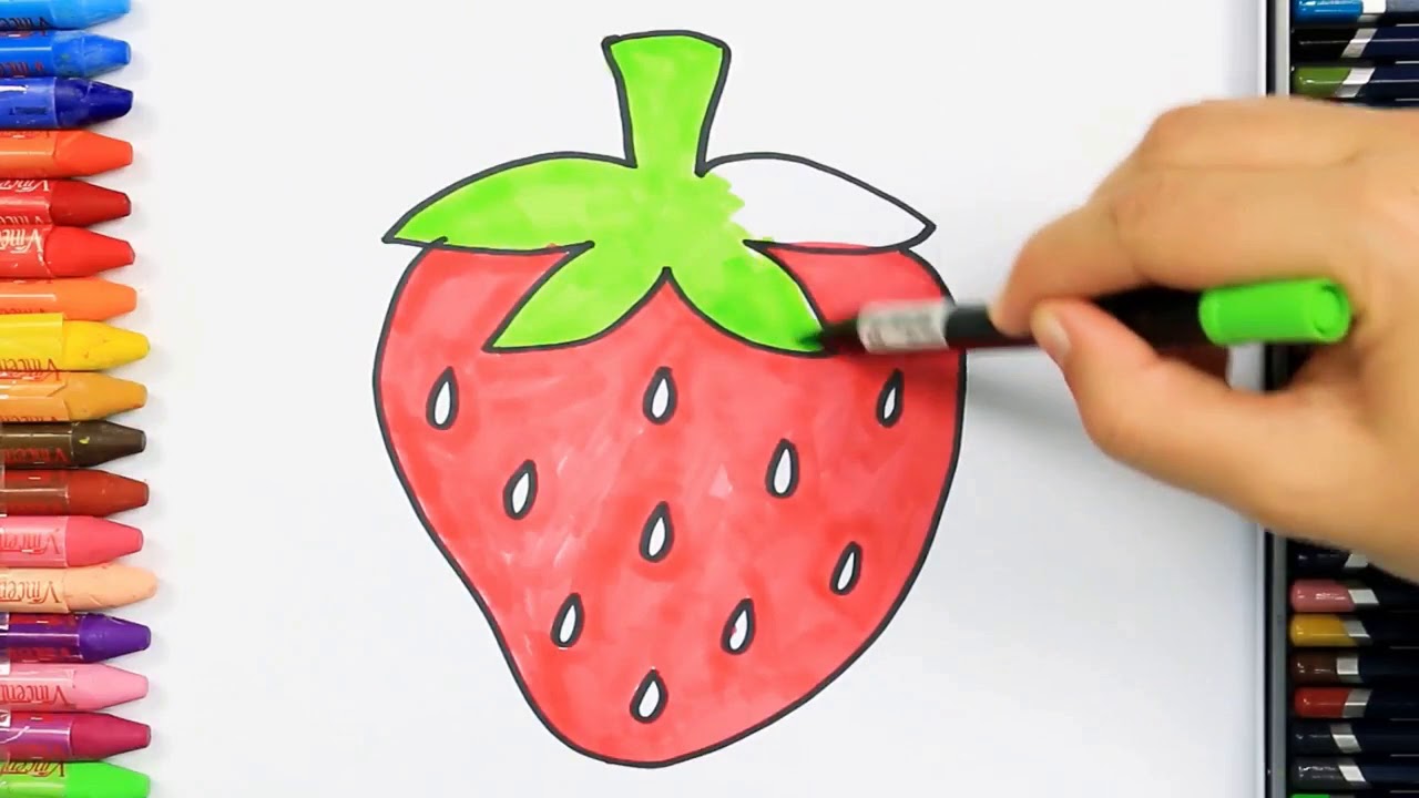 1280x720 How To Draw Strawberry And Butterfly Drawing And Painting How - Strawberry Vine Drawing