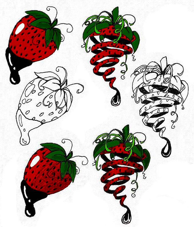 679x795 Strawberry Tattoos Designs Idea - Strawberry Vine Drawing