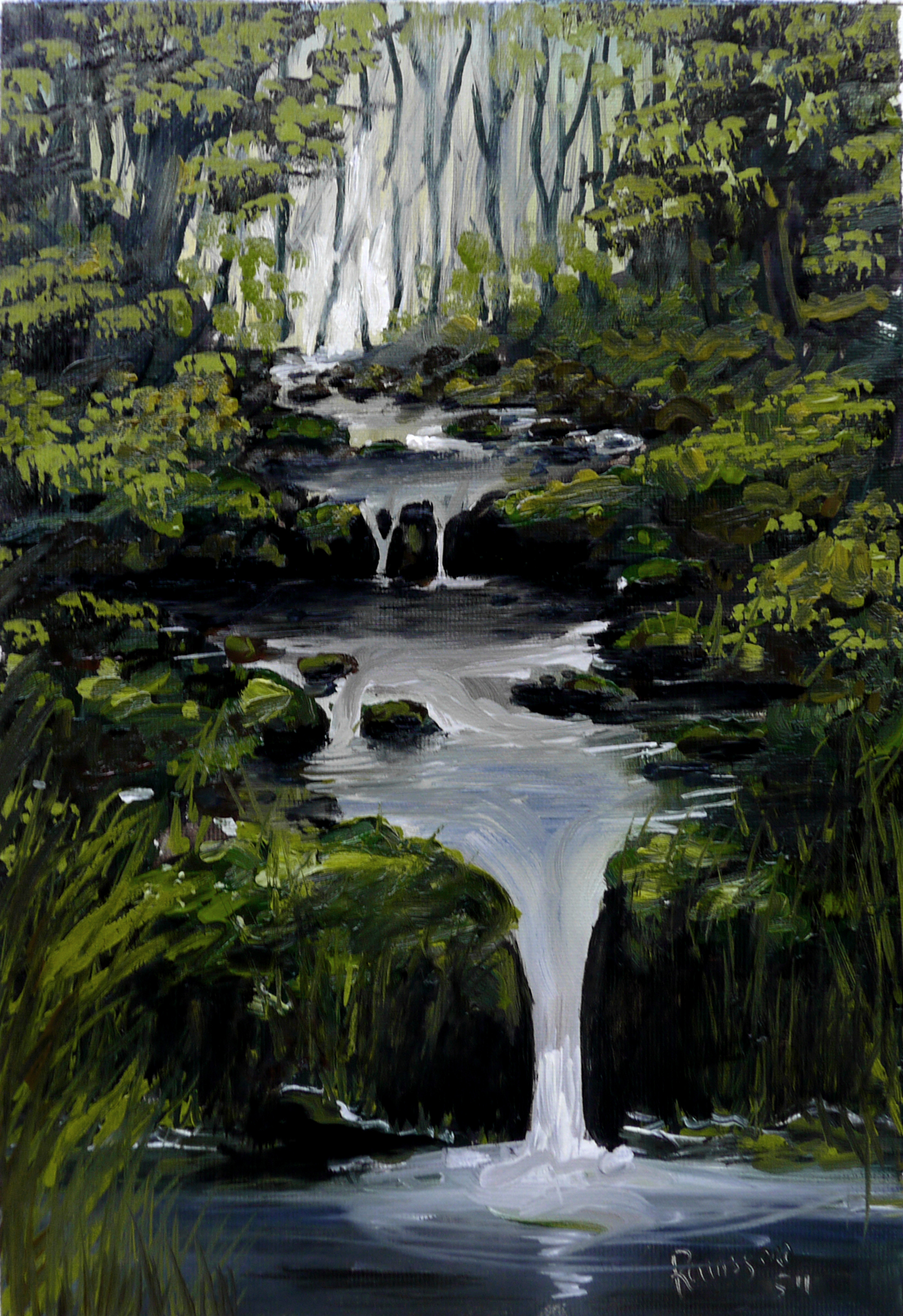 1760x2564 Woodland Stream, First Steps Pictures - Stream Drawing