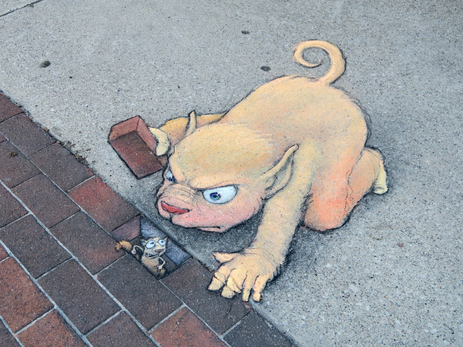 660x495 Funny And Cute Chalk Street Art - Street Art Drawings