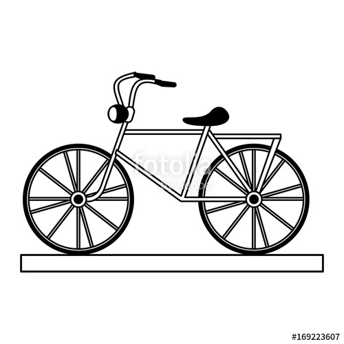 500x500 Street Bike Or Bicycle Icon Image Vector Illustration Design Black - Street Bike Drawing