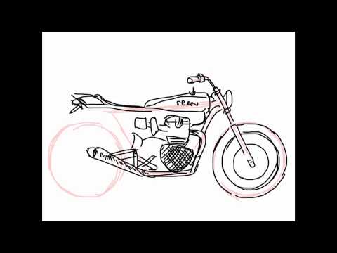 480x360 drawing of a chopper - Street Bike Drawing
