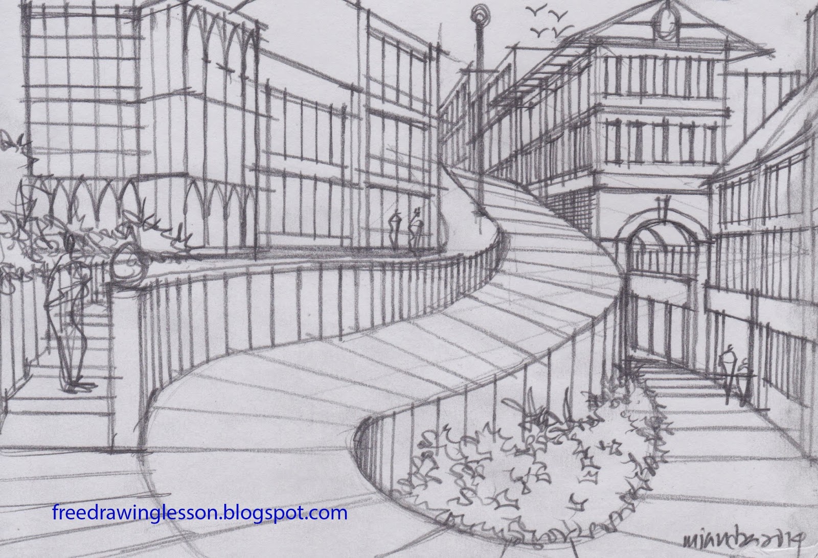 1600x1092 Learn To Draw Street - Street Drawing