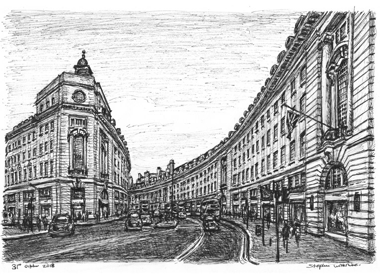 765x558 Regent Street, London - Street Drawing